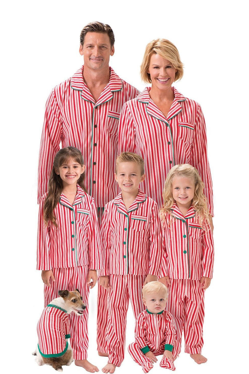 Load image into Gallery viewer, Red Stripes Printed Notched Lapel Family Pajama Sets