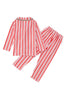 Load image into Gallery viewer, Red Stripes Printed Notched Lapel Family Pajama Sets