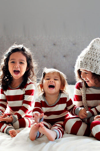 Red and White Stripes Long Sleeves Family Pajama Sets