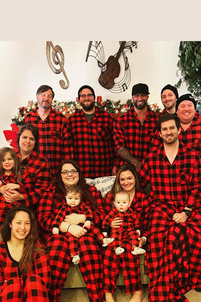 Load image into Gallery viewer, Red and Black Plaid Long Sleeves Family Matching Pajama Sets