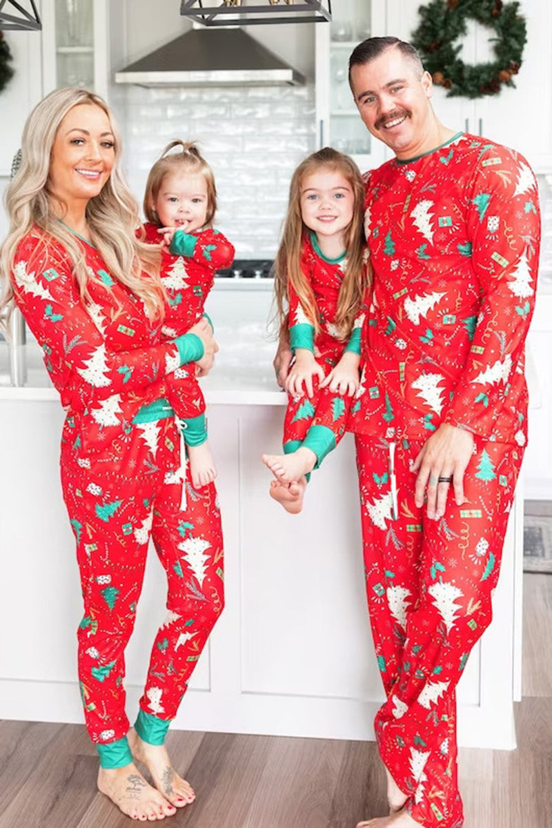 Load image into Gallery viewer, Red Christmas Tree Printed Family Matching Pajama Sets