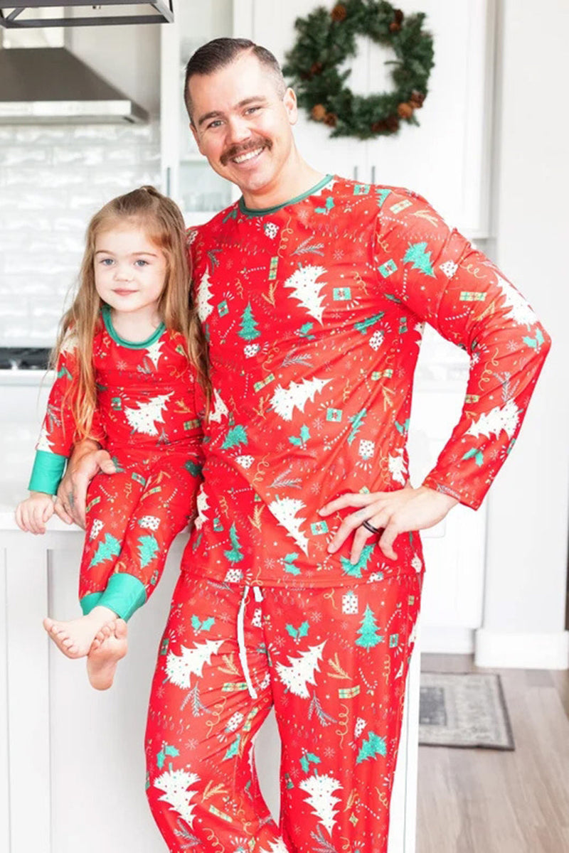 Load image into Gallery viewer, Red Christmas Tree Printed Family Matching Pajama Sets