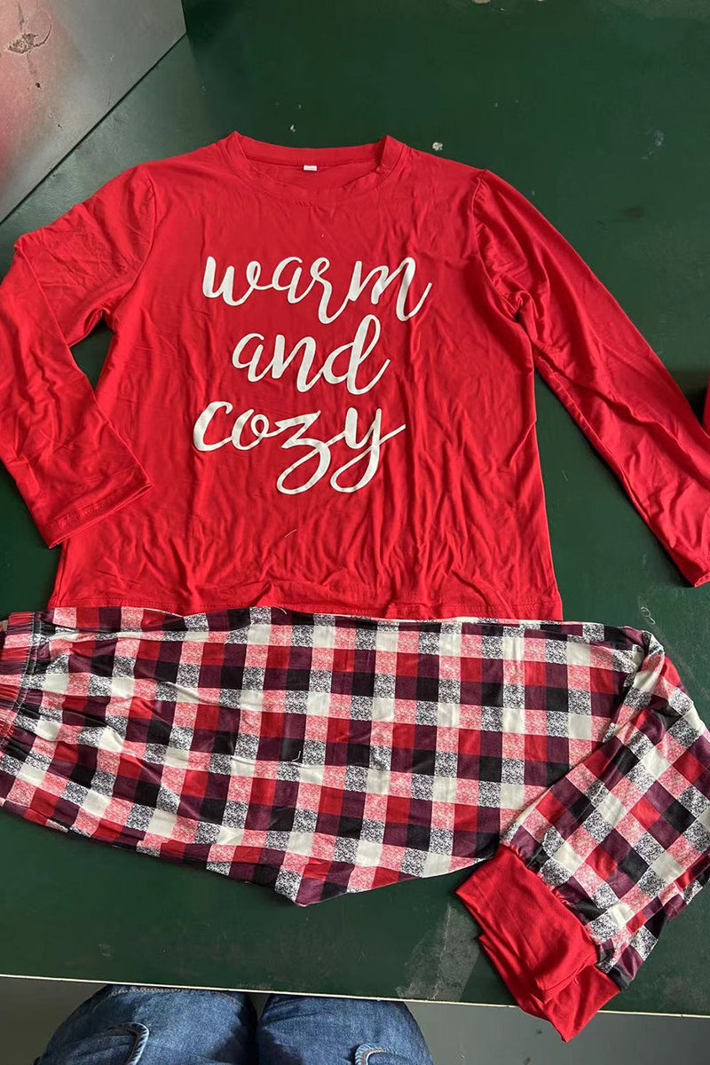 Load image into Gallery viewer, Matching Family Soft Pajamas Red Plaid Pants Warm Loose Basic Fashion Pajama Set