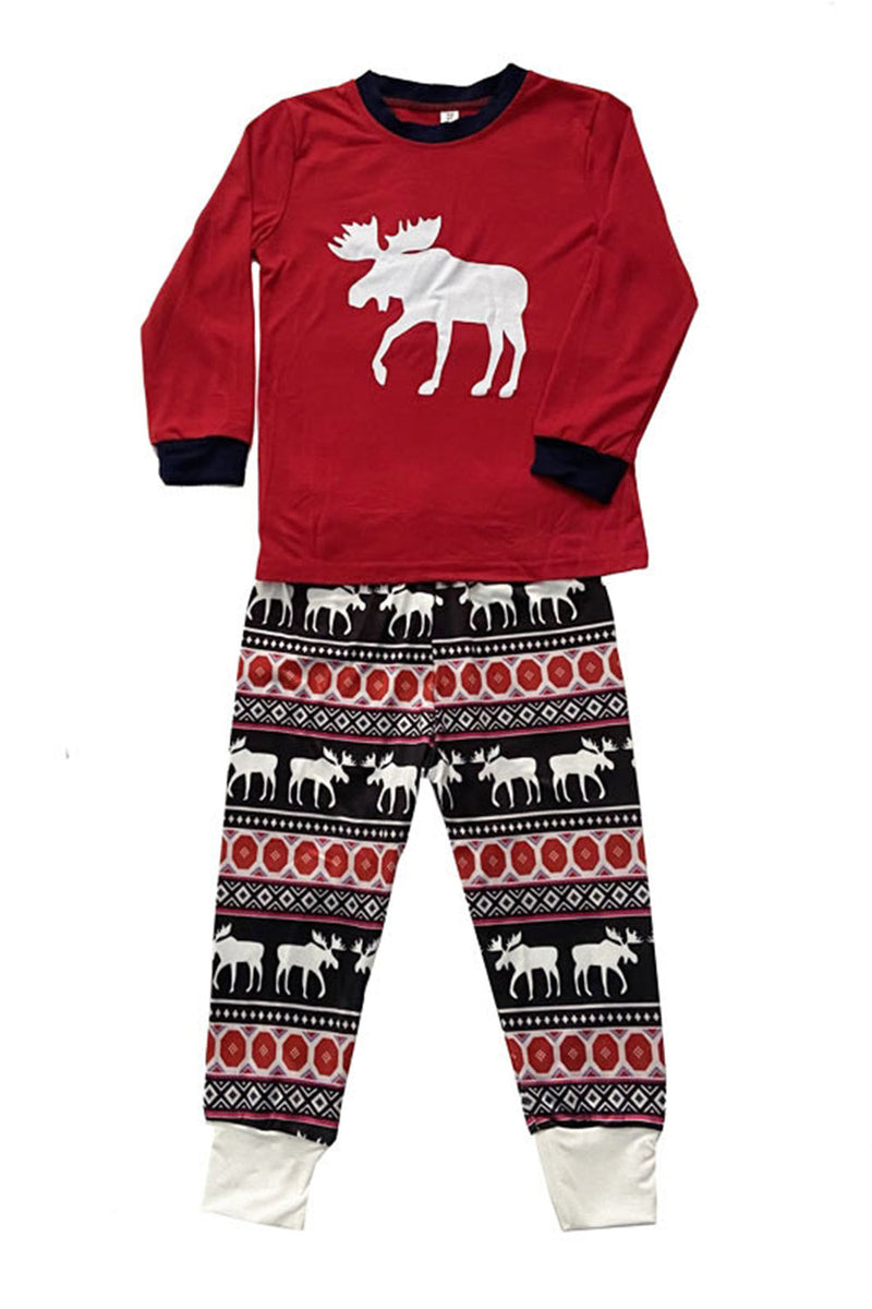 Load image into Gallery viewer, Red Family Pajama Reindeer Long Sleeve Christmas Pajama Set