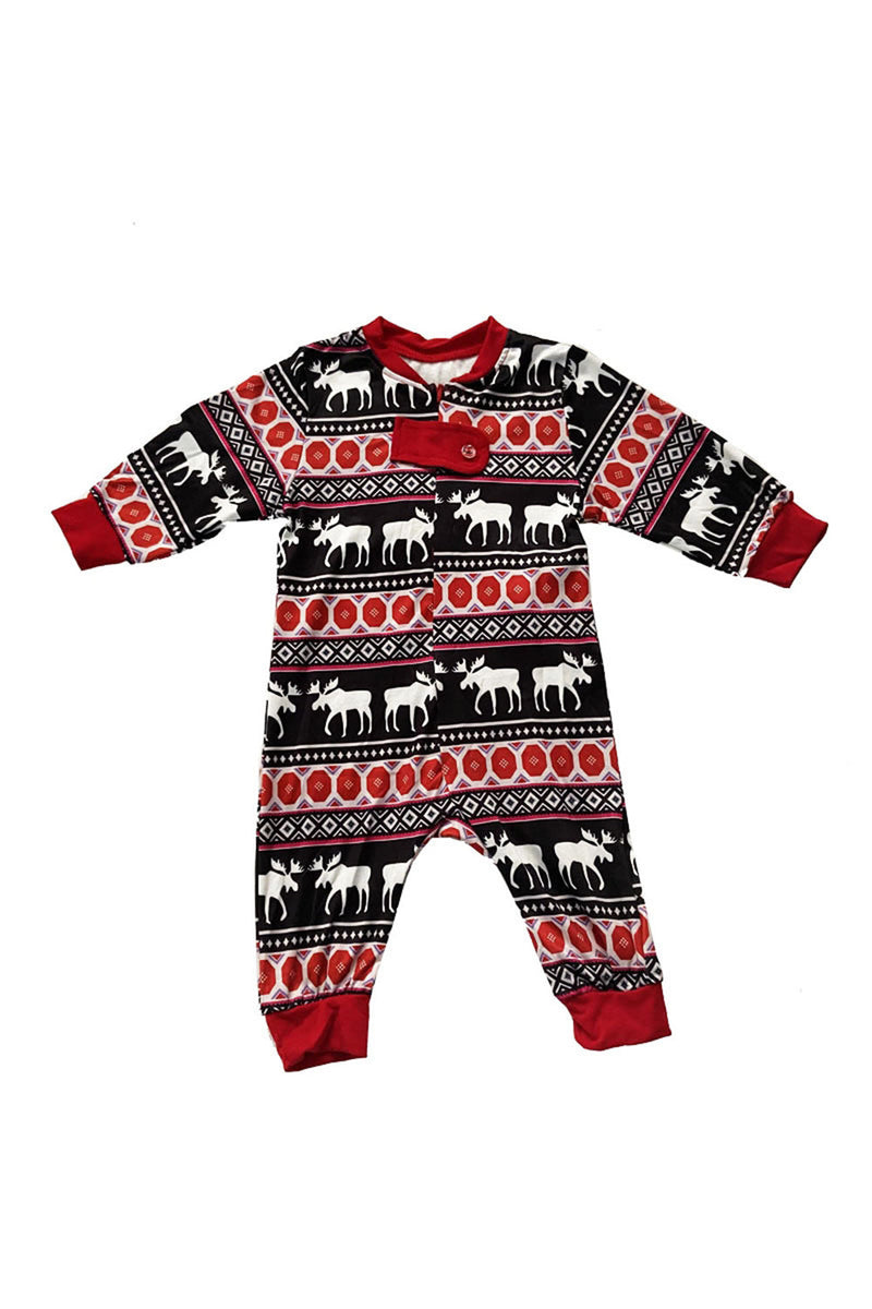 Load image into Gallery viewer, Red Family Pajama Reindeer Long Sleeve Christmas Pajama Set