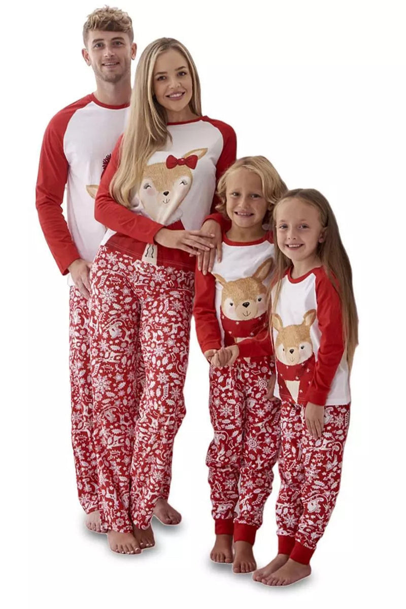 Load image into Gallery viewer, Suitable for Family Adult Deer Christmas Cotton Clothes Large Size Red Pajamas Set