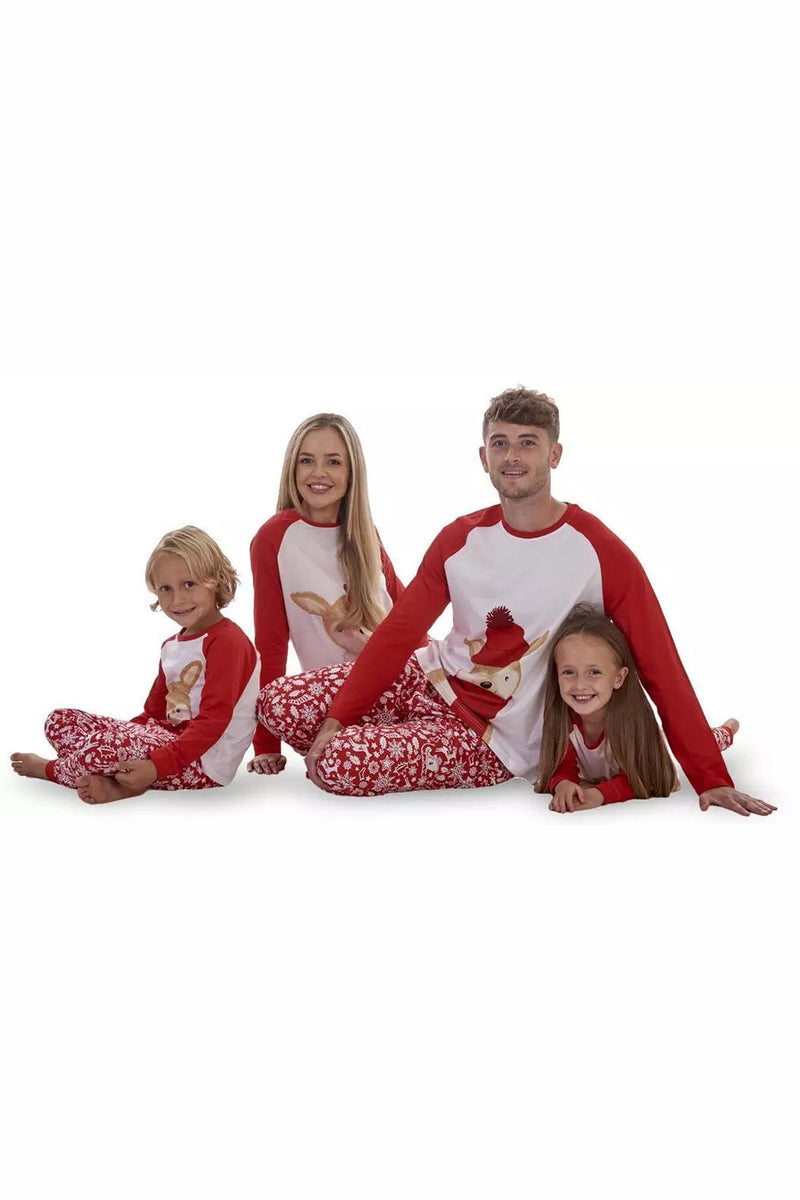 Load image into Gallery viewer, Suitable for Family Adult Deer Christmas Cotton Clothes Large Size Red Pajamas Set