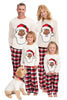 Load image into Gallery viewer, New Family Christmas Cartoon Santa Claus Long Sleeve Top with Plaid Pants White Christmas Pajamas Set