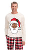 Load image into Gallery viewer, New Family Christmas Cartoon Santa Claus Long Sleeve Top with Plaid Pants White Christmas Pajamas Set