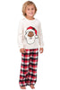 Load image into Gallery viewer, New Family Christmas Cartoon Santa Claus Long Sleeve Top with Plaid Pants White Christmas Pajamas Set