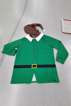 Green Pajamas with Striped Pants Family Matching Christmas Pajamas Set