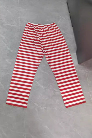 Green Pajamas with Striped Pants Family Matching Christmas Pajamas Set