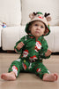 Load image into Gallery viewer, Green Christmas Pajamas for Family Matching Christmas for Women Men Hooded One Piece Pjs Holiday Sleepwear