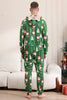 Load image into Gallery viewer, Green Christmas Pajamas for Family Matching Christmas for Women Men Hooded One Piece Pjs Holiday Sleepwear