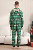 Load image into Gallery viewer, Dark Green Deer and Snowflake Print Pajamas Set for Men and Women Couples Family