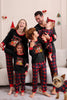 Load image into Gallery viewer, Black Red Family Matching Pajamas Adult Kids Baby Tops and Plaid Pants Christmas Pajamas Set