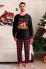 Load image into Gallery viewer, Black Red Family Matching Pajamas Adult Kids Baby Tops and Plaid Pants Christmas Pajamas Set