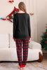 Load image into Gallery viewer, Black Red Family Matching Pajamas Adult Kids Baby Tops and Plaid Pants Christmas Pajamas Set