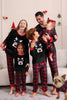 Load image into Gallery viewer, Black Red Family Matching Pajamas Adult Kids Baby Tops and Plaid Pants Christmas Pajamas Set