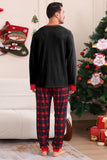 Black Red Family Matching Pajamas Adult Kids Baby Tops and Plaid Pants Christmas Pajamas Set
