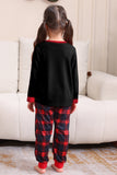 Black Red Family Matching Pajamas Adult Kids Baby Tops and Plaid Pants Christmas Pajamas Set