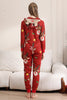 Load image into Gallery viewer, Matching Onesie for Women Men Family Hooded Red Pajamas One Piece Christmas Pajamas Set