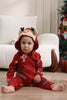 Load image into Gallery viewer, Matching Onesie for Women Men Family Hooded Red Pajamas One Piece Christmas Pajamas Set