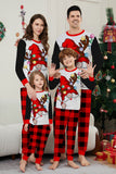 Black Red Long Sleeve Plaid Pants Christmas Pajamas Set