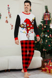 Black Red Long Sleeve Plaid Pants Christmas Pajamas Set