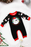 Black Long Sleeve Pear Pattern Matching Family Pajamas