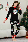 Black Long Sleeve Pear Pattern Matching Family Pajamas