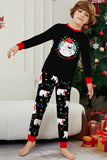 Black Long Sleeve Pear Pattern Matching Family Pajamas