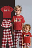 Red Dog Printed Short Sleeve Matching Family Pajamas