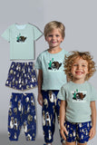 Light Green Animal Printed Matching Family Pajamas
