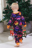 Black Printed Long Sleeve Family Halloween Pajamas