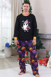 Black Printed Long Sleeve Family Halloween Pajamas