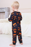 Navy Printed Long Sleeve Family Halloween Pajamas
