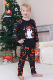 Navy Printed Long Sleeve Family Halloween Pajamas