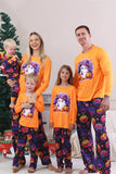 Orange Printed Long Sleeve Family Halloween Pajamas