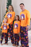 Orange Printed Long Sleeve Family Halloween Pajamas