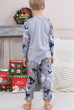 Grey Printed Long Sleeve Family Halloween Pajamas