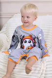 Grey Printed Long Sleeve Family Halloween Pajamas