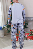 Grey Printed Long Sleeve Family Halloween Pajamas