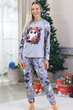 Grey Printed Long Sleeve Family Halloween Pajamas