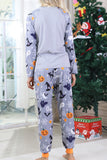 Grey Printed Long Sleeve Family Halloween Pajamas