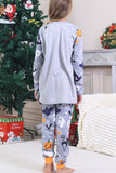 Grey Printed Long Sleeve Family Halloween Pajamas