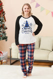 Black and White Tree Printed Family Christmas Pajamas