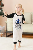 Black and White Tree Printed Family Christmas Pajamas
