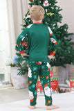 Dark Green Santa Print Long Sleeve Family Christmas Pajamas