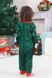 Dark Green Santa Print Long Sleeve Family Christmas Pajamas